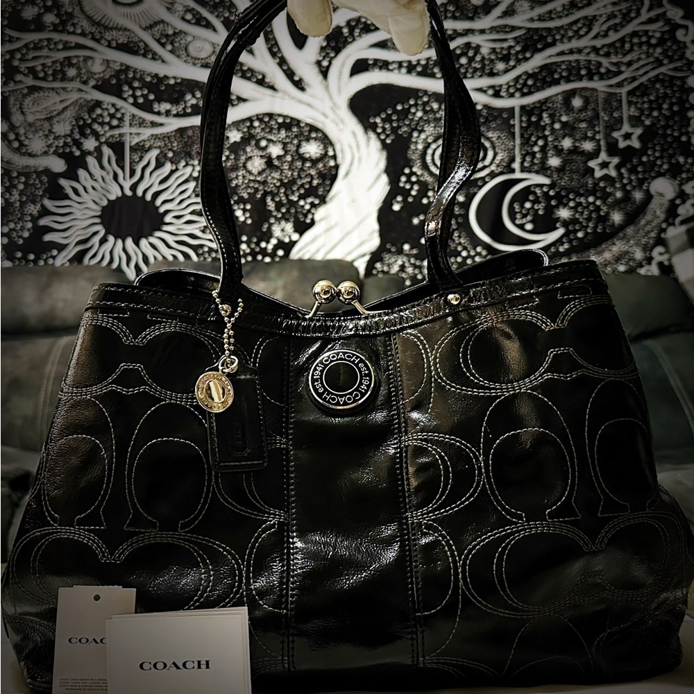 Vintage Y2K style Coach Black Signature Shoulder Bag ❌70%OFF SALE❌ - Picture 17 of 17